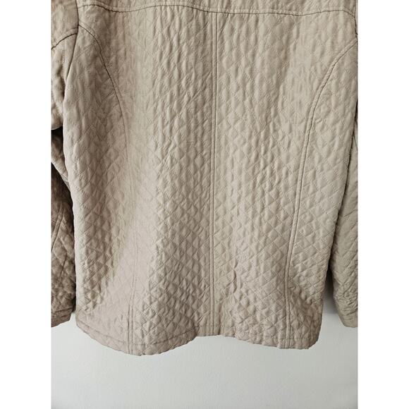 Dorman Womens Large Silk Quilted Jacket Lightweight Beige Tan - Picture 9 of 9